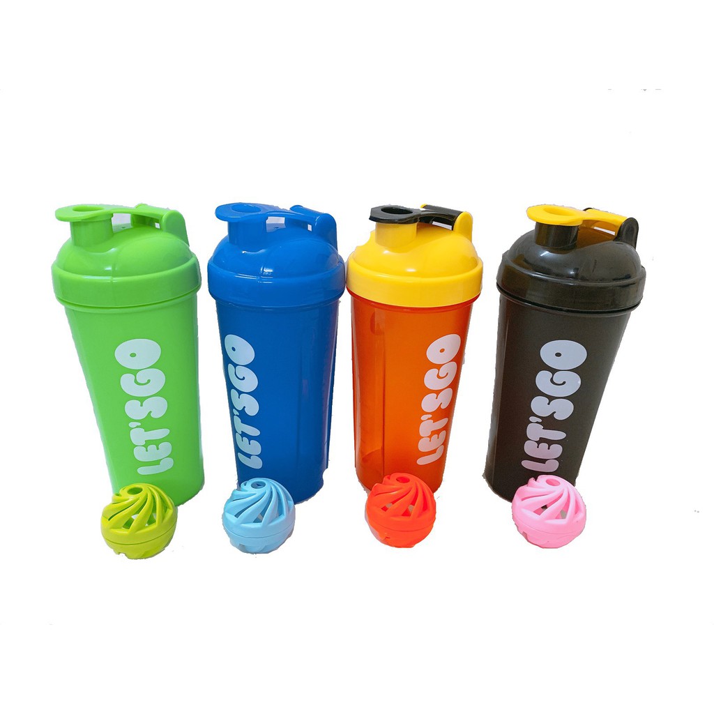 Bình nước tập Gym, Bình lắc Shaker thể thao 700ml , tặng kèm bóng lắc