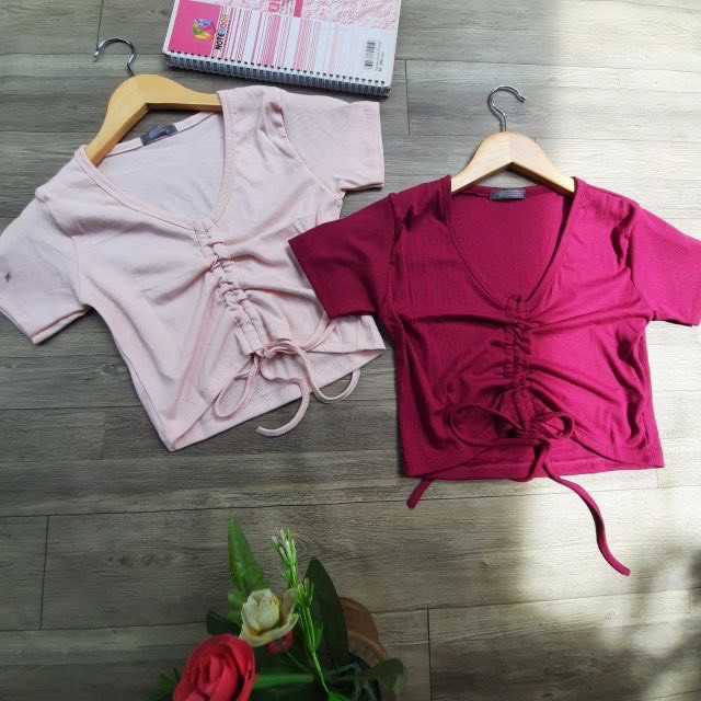 Áo Thun Nữ - Áo Croptop Rút Dây Tay Ngắn - Thời Trang Nữ AnAn - CRT15 | BigBuy360 - bigbuy360.vn