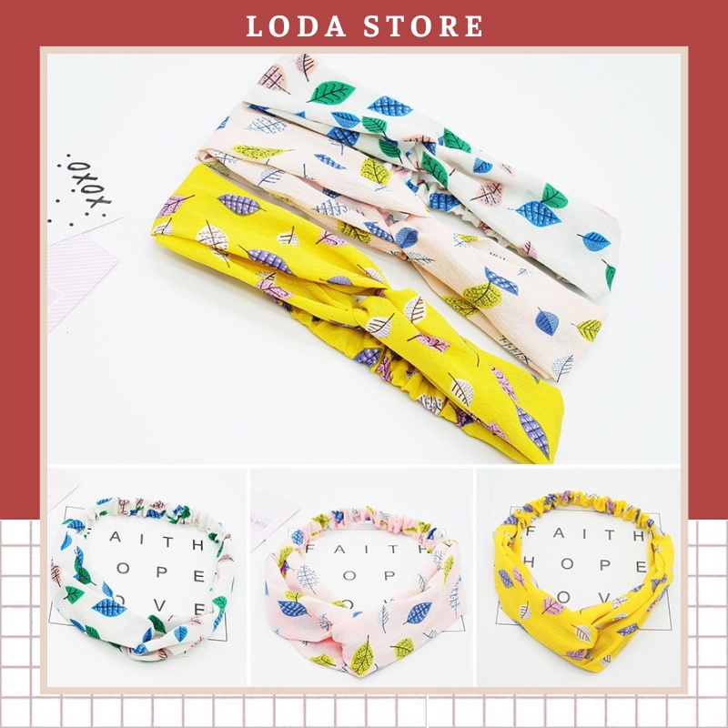 Băng đô nữ họa tiết hoa lá xinh vải mềm nhẹ nhàng