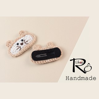 Kẹp tóc cute hình chuột hamster bear dễ thương nhất, cặp mái len Handmade 5cm [Ảnh thật+Hàng sẵn]