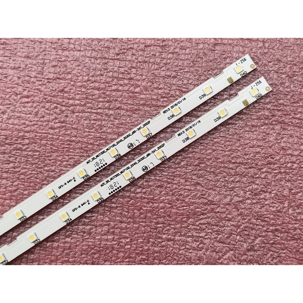 THANH LED TIVI SAMSUNG 55NU7100 55NU7200 55NU7300 55NU7090 55RU7200 55N5500 MỚI BỘ 2 THANH, MỖI 40 BÓNG 6V, DÀI 59,7cm