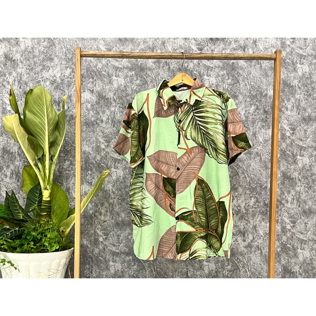 MẪU MỚI  Áo Sơ Mi Hawaii Đũi Tơ Cao Cấp
