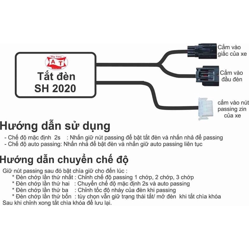 Mạch tắt đèn SH 2020 trên nút pha cos zin của xe
