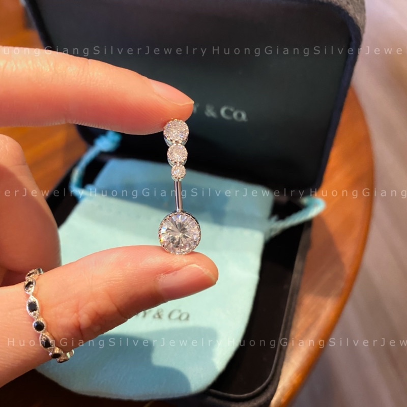 Khuyên rốn dáng mới 9mm Bạc s925 xi kim - HuongGiangSilver