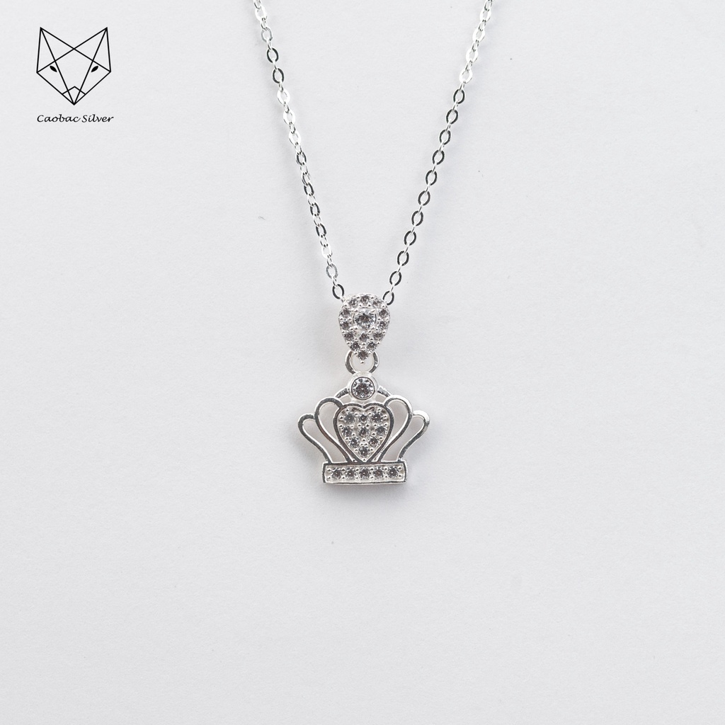 Dây Chuyền Bạc Ta Cao Cấp CaoBac Silver Vương Miện Sang Trọng Cho Bạn Gái