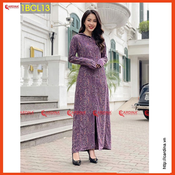 ✌Áo chống nắng nữ 2 lớp CARDINA chất lanh nhung dáng dài liền thân cao cấp mềm mại tia UV 1BCL. | BigBuy360 - bigbuy360.vn