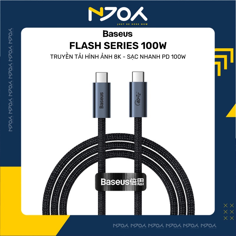Cáp Sạc Nhanh Baseus 100w Type C To Type C Truyền Tải Dữ Liệu Tốc Độ Cao Cho Laptop Njoyshop