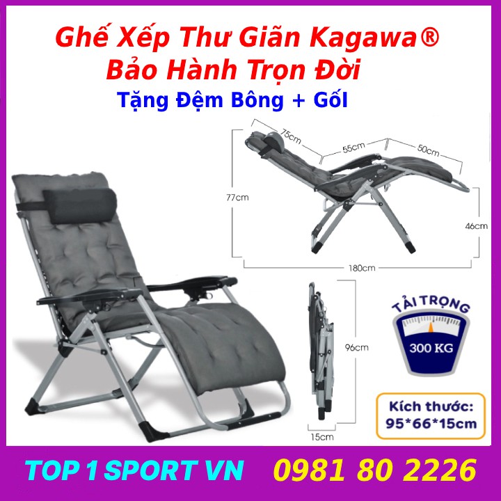 Ghế xếp hakawa tặng bộ đệm bông + gối - bảo hành ghế xếp trọn đời