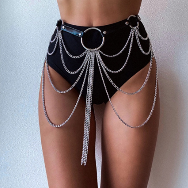 Dây Xích Đeo Hông Nhiều Lớp Bằng Hợp Kim Và Da PU Thời Trang Cá Tính Cho Nữ