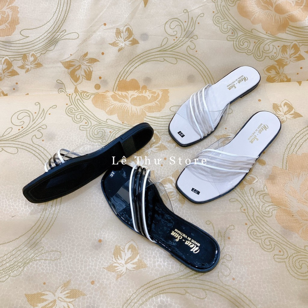 Dép nữ bản chéo meka viền (D012)