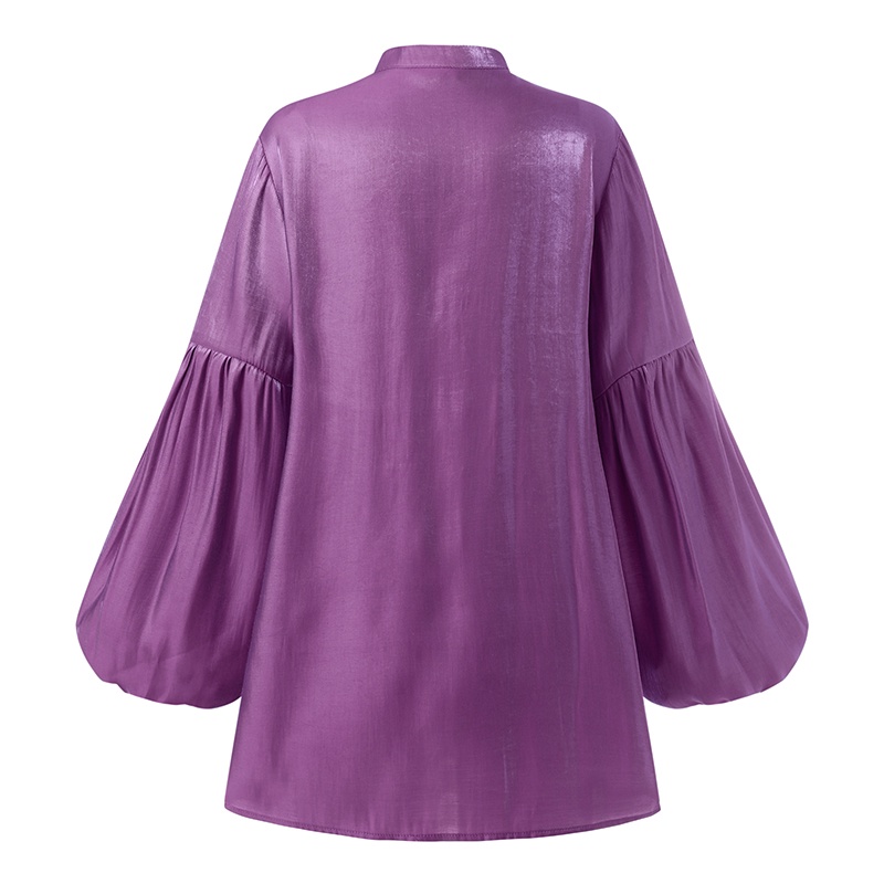 Áo kiểu Zanzea tay phồng dài chất liệu co giãn đính nút thời trang cho nữ