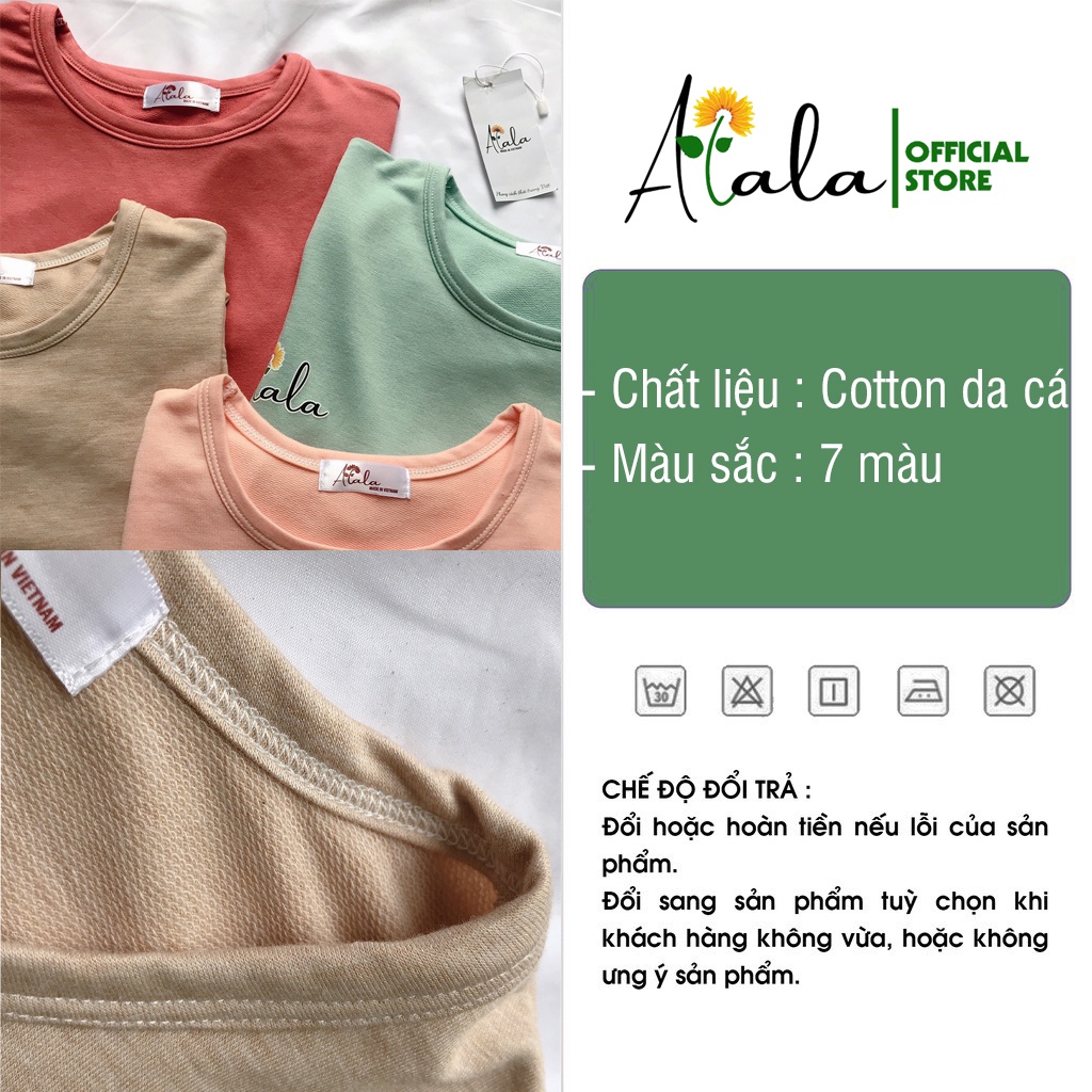 Đồ bộ nữ cộc tay mặc nhà thời trang mới tông màu sáng - Chất liệu Cotton cao cấp chính phẩm ALALA