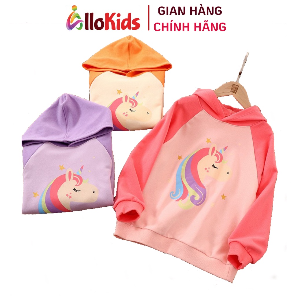 Áo nỉ hoodie có mũ hãng Mamdadkids cho bé gái họa tiết ngựa Pony