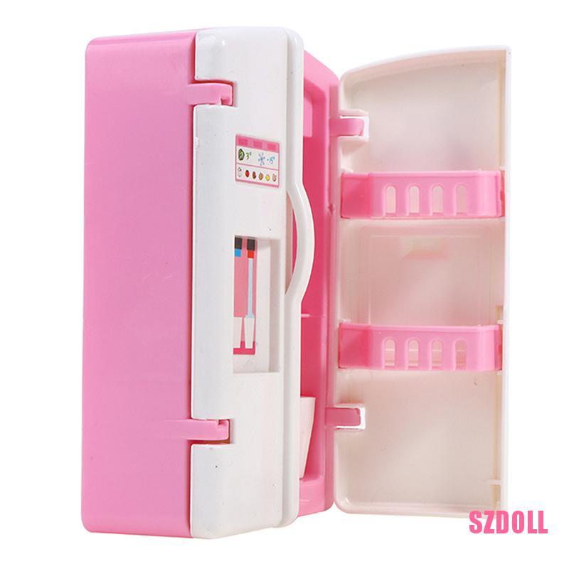 Tủ Lạnh Mini Bằng Nhựa Ts2Szdoll Tỉ Lệ 1/12 Trang Trí Nhà Búp Bê