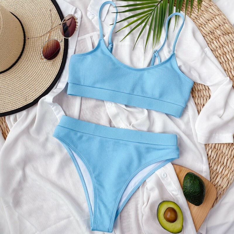 Bikini Cạp Cao Màu Trơn Dành Cho Nữ | BigBuy360 - bigbuy360.vn