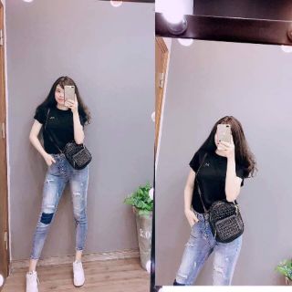 Áo phông cổ tròn in chữ M hot hit
