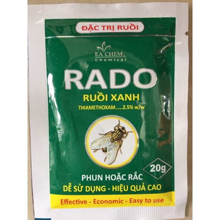 Thuốc diệt ruồi tận gốc RADO Ruồi Xanh gói 20g diệt ruồi nhanh chóng hiệu quả an toàn diệt ruồi nhà hàng quán ăn