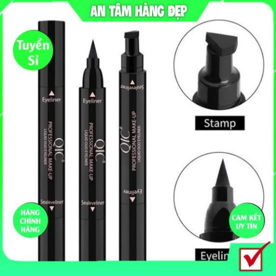 Bút Dạ Kẻ mắt 2 đầu QIC Chính Hãng Siêu Hot Không Thấm Nước Lâu Trôi Đầu Mảnh Dễ Kẻ KING DC