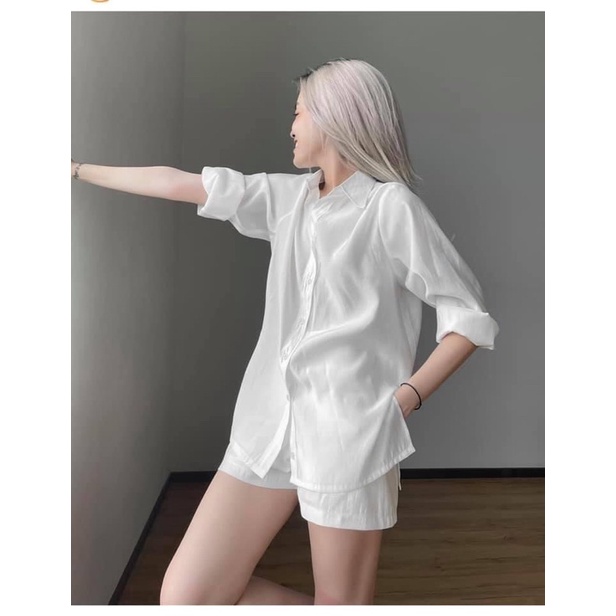 Set áo sơmi + quần short Hàn Quốc