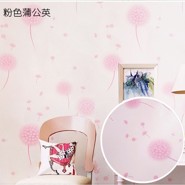 Decal giấy dán tường hoa bồ công anh hồng