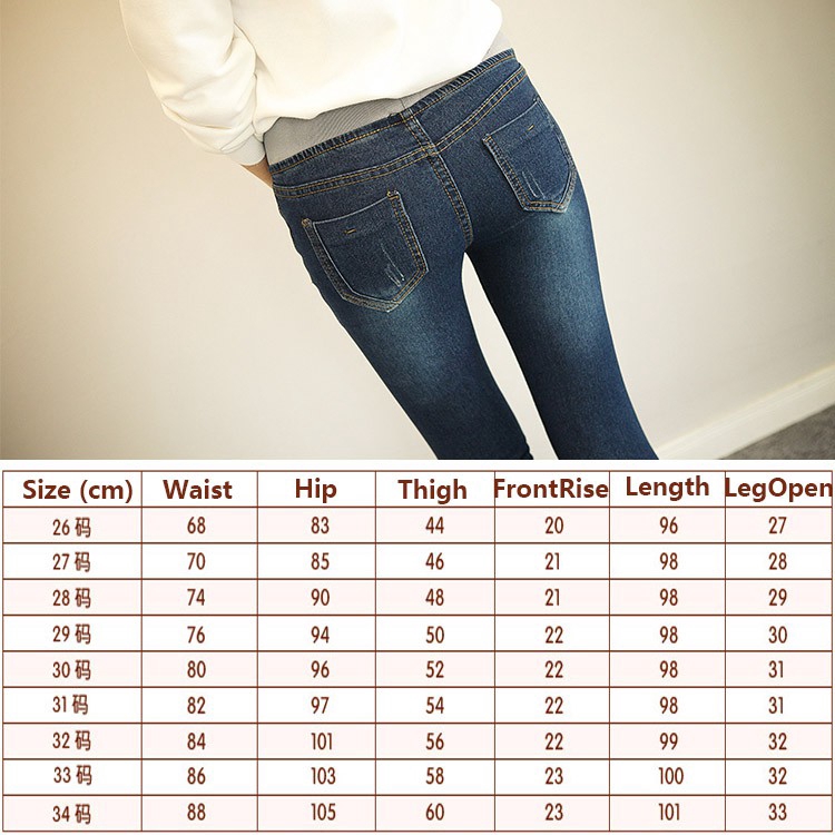 Quần Jean Dài Dáng Ôm Lưng Thun Cá Tính Trẻ Trung Cho Nữ Kiểu Hàn Quốc Size 26-34