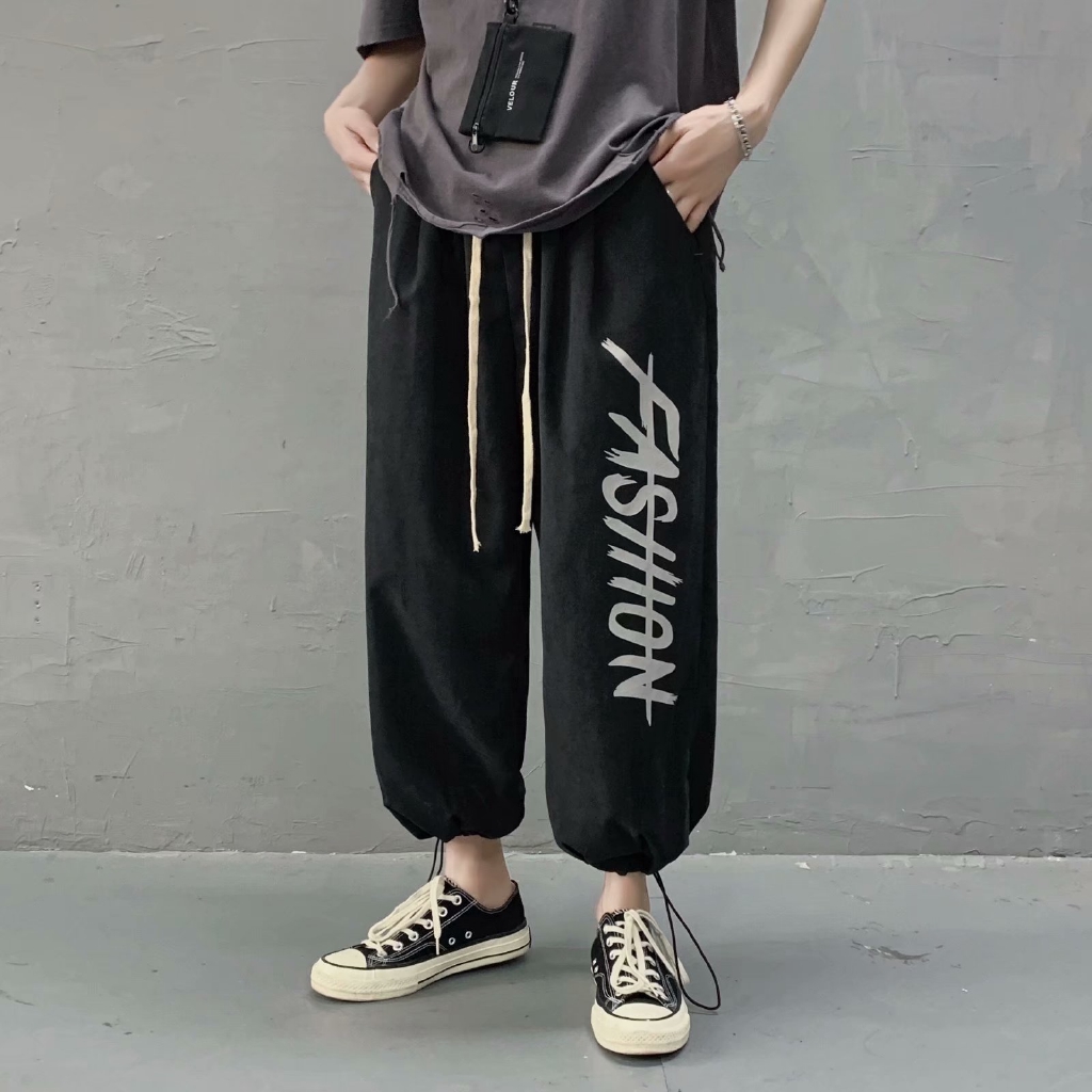 Hip Hop Style Printed Wide-leg Men's Long Pants