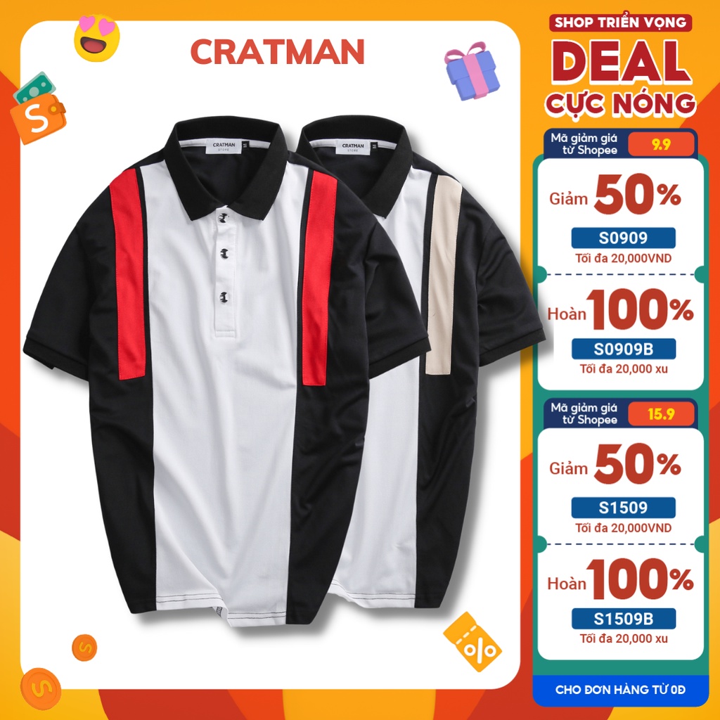Áo Polo nam CRATMAN vải cá sấu 4 chiều , xuất xịn,chuẩn form, sang trọng , thanh lịch - T06