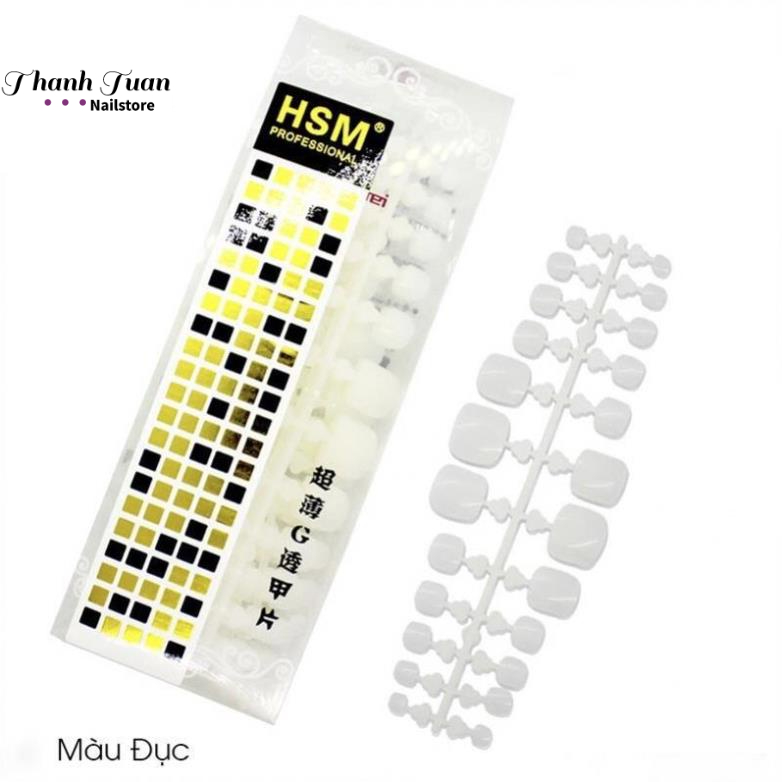 Móng úp chân HSM chính hãng dạng vỉ - Hộp 504 móng úp chân chuẩn form mỏng, bền  - Phụ kiện đồ nail