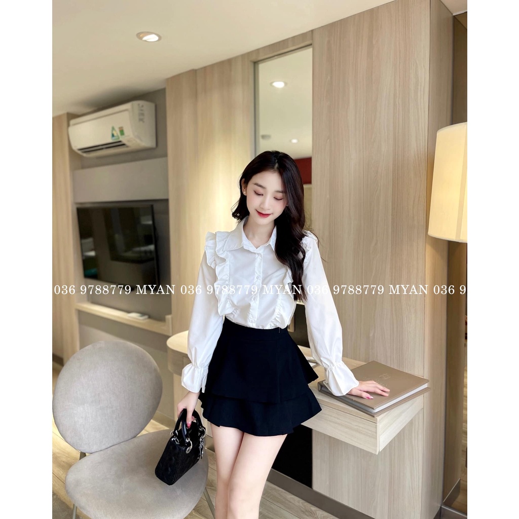 Áo sơ mi trắng cổ đức bèo AVN042109