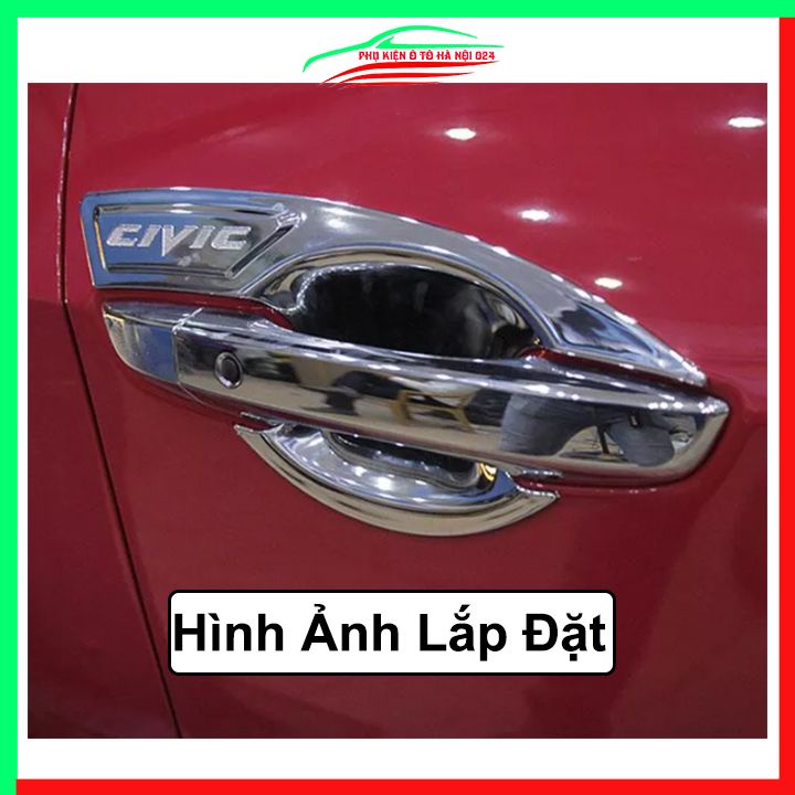 Ốp tay hõm mạ crom Civic 2016-2021 sáng bóng chống trầy bảo vệ cửa xe ô tô