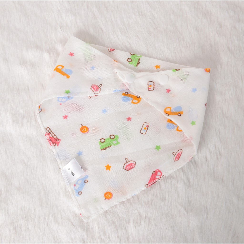 Combo 10 khăn yếm xô tam giác có cúc bấm tiện lợi cho bé
