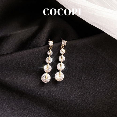 Bông Tai, Khuyên Tai dáng dài đính đá phong cách Hàn Quốc COCOPI Accessories - BT040