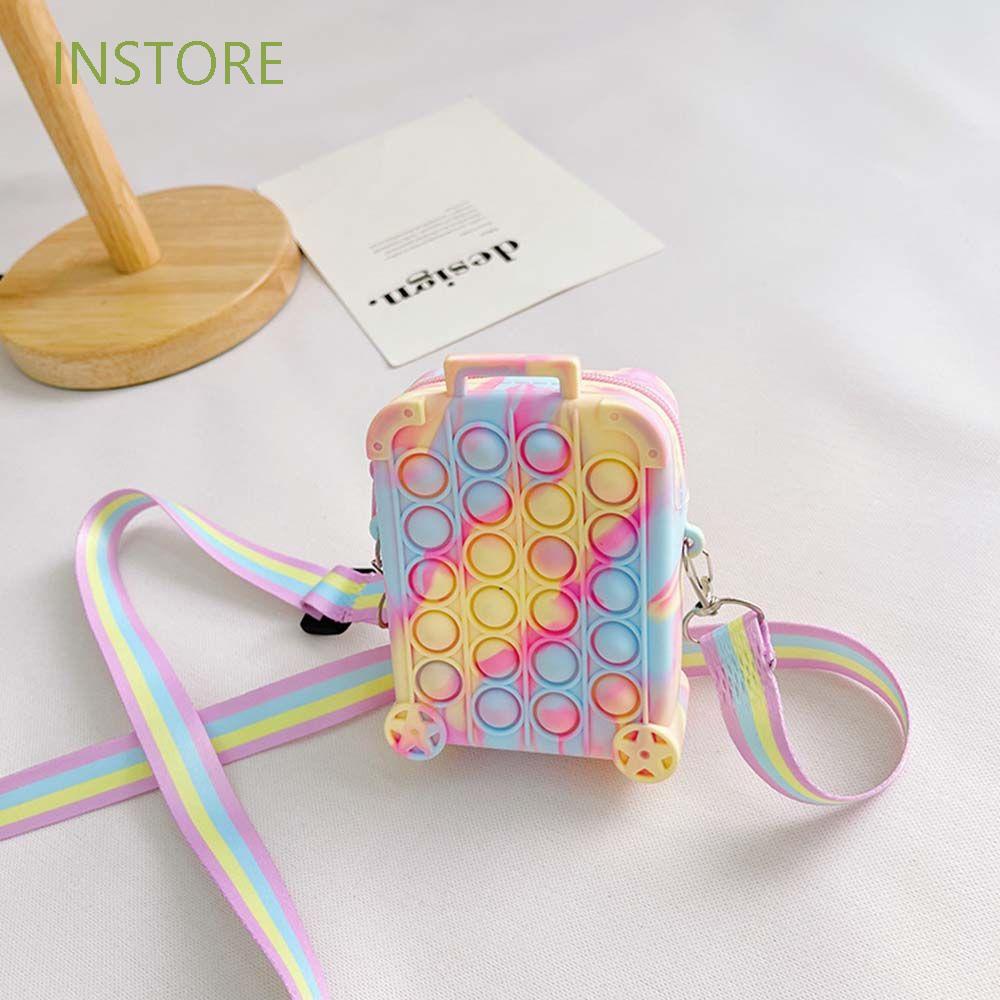 Túi đeo chéo mini dạng vali kéo có dây đeo điều chỉnh được dễ thương cho trẻ em