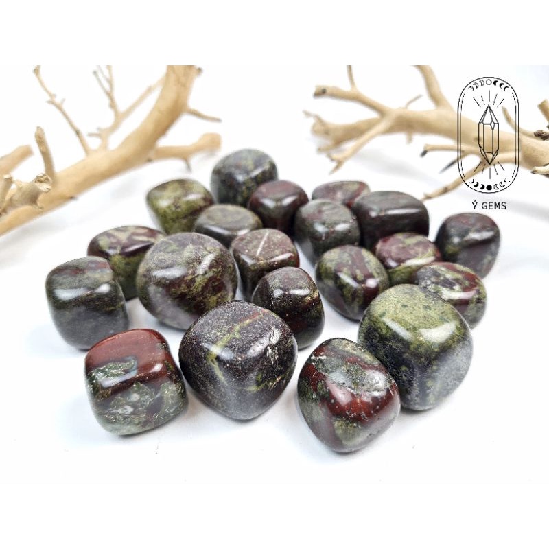 Tumbled Bloodstone tự nhiên dùng cho bói bài Tarot, làm trang sức handmade, reiki healing...