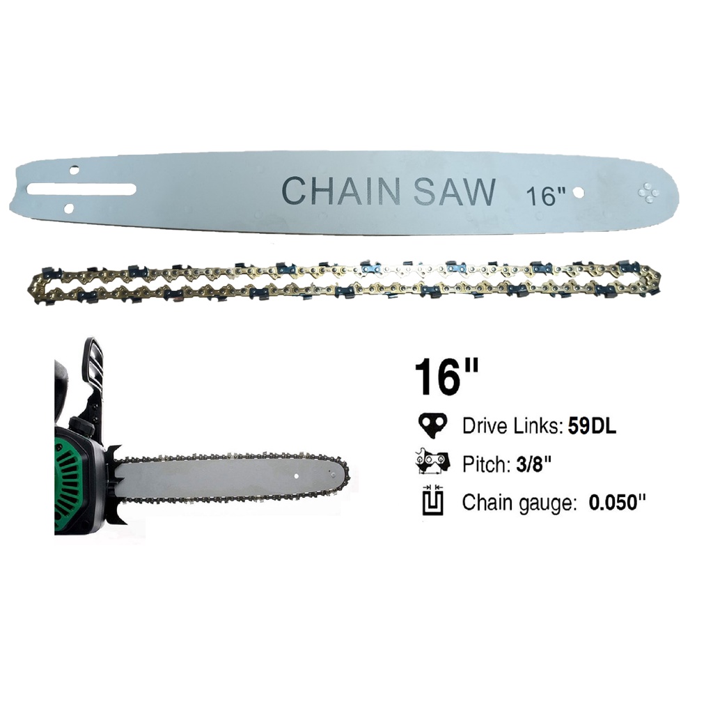 Bộ Thanh Lam Cưa Xích Và Dây Xích Cưa 16 inch Cho Máy Cưa Điện Máy Cưa Xăng 16 Inch - Cưa Xích Cho Máy Cưa Gỗ