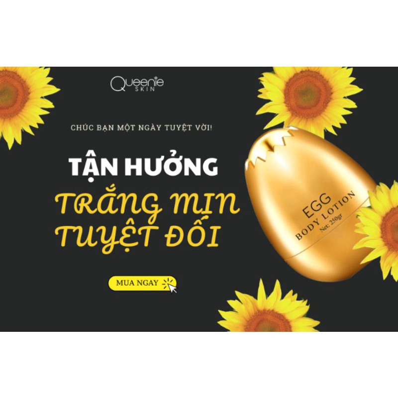 BODY TRỨNG VÀNG Dưỡng da  Căng Trắng QUEENIE SKIN( tặng 1 gói tắm  trắng) | BigBuy360 - bigbuy360.vn
