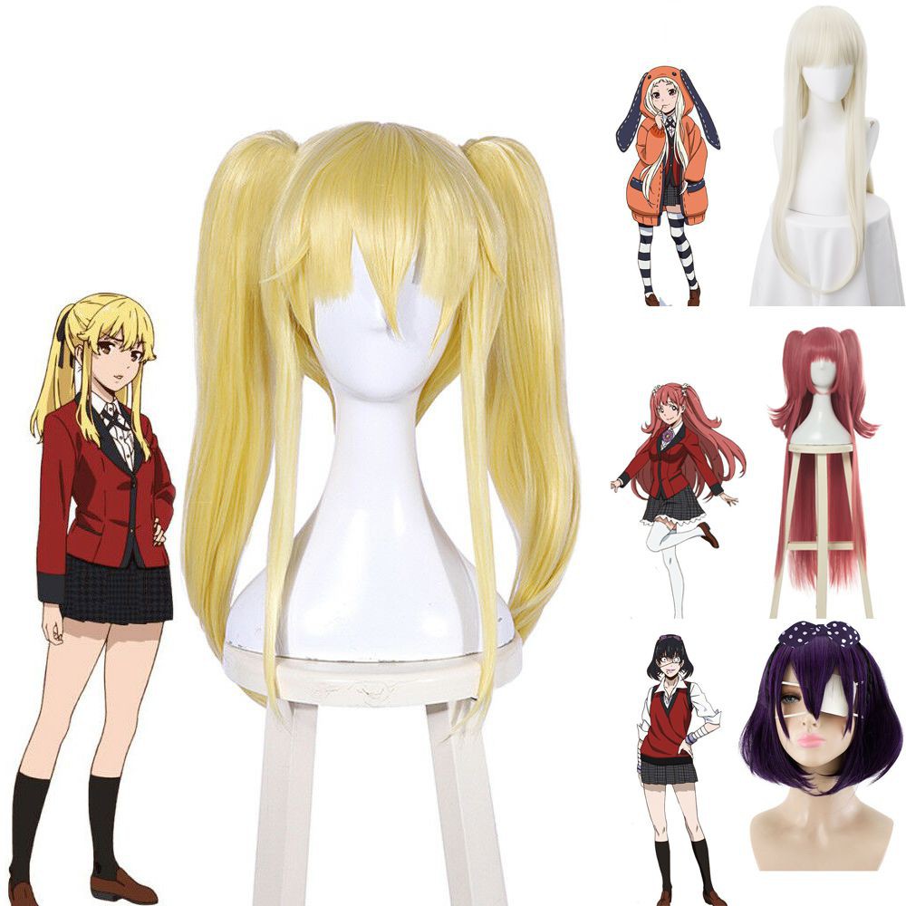 Japan Kakegurui Jabami Yumeko Meari Kirari Yumemi Runa Long Cosplay Party Hair Wigs girl gift