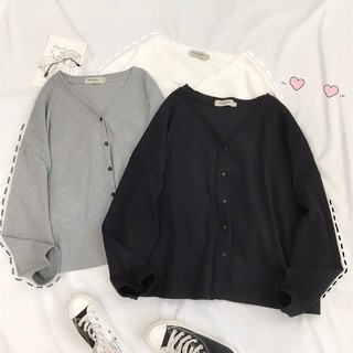 Áo khoác nỉ Cardigan Hàn 🔸 GIÁ TỐT 🔸 áo khoác nỉ trơn form rộng phong cách Ulzzang (Ảnh thật) - E13
