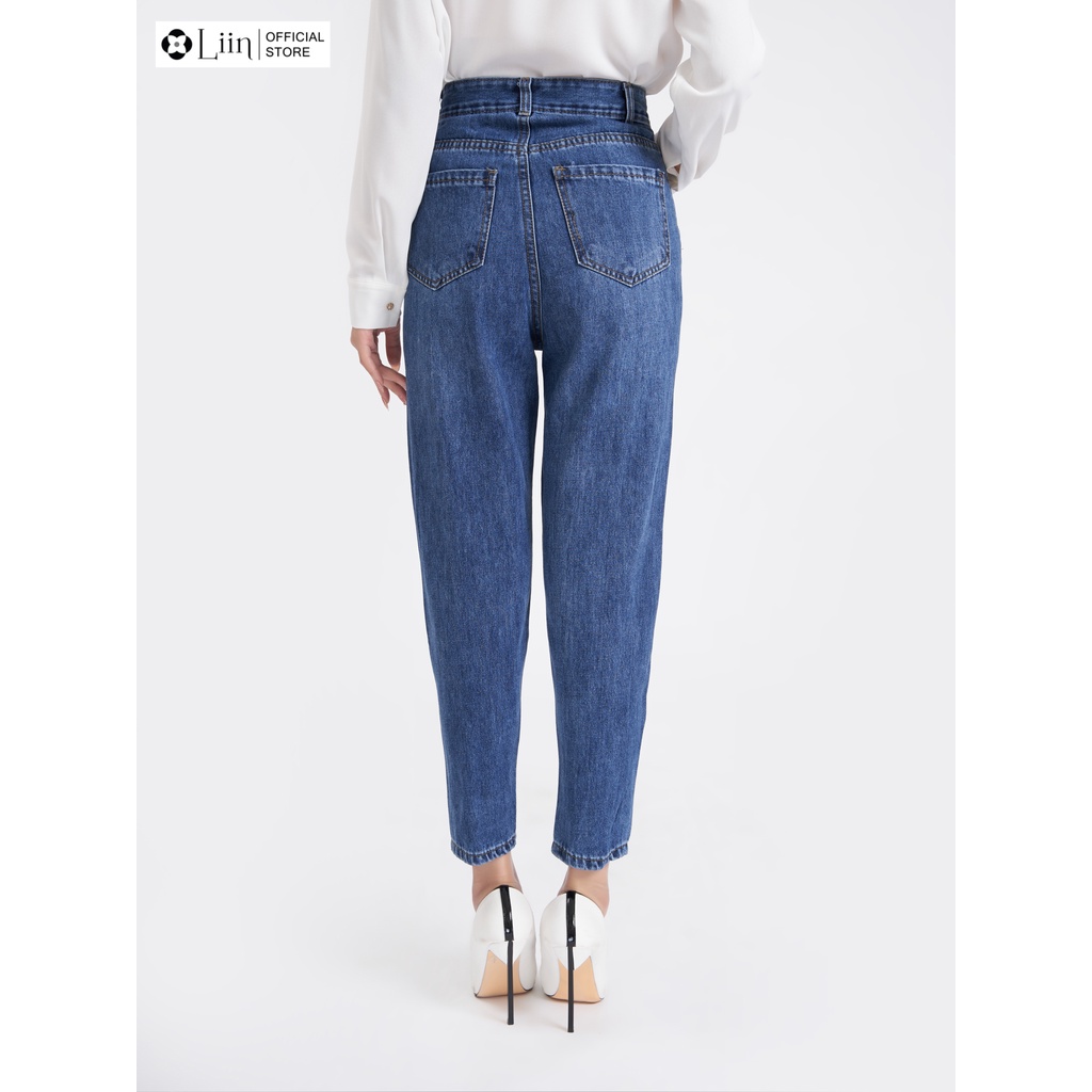 Quần jean cúc gấu cạp lưng có túi mặc tôn dáng, vận động thoải mái Liin Clothing Q3637