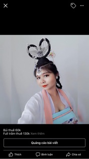 Búi tóc cổ trang xoắn ngang cỡ trung