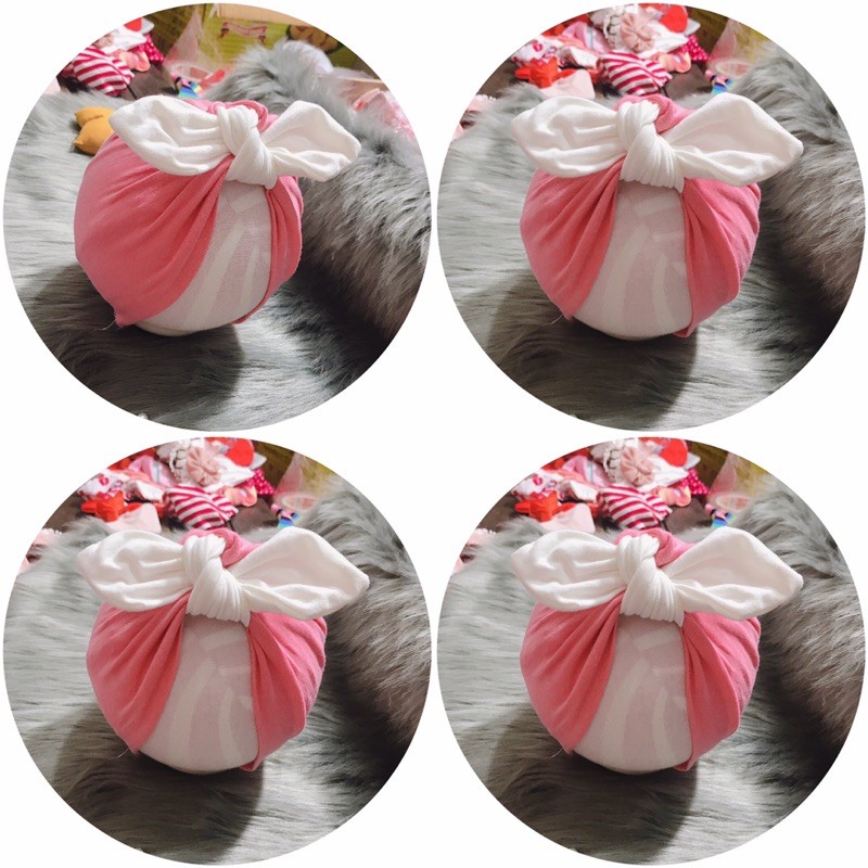 turban nơ miky mầu hồng xinh xắn(5-10kg)