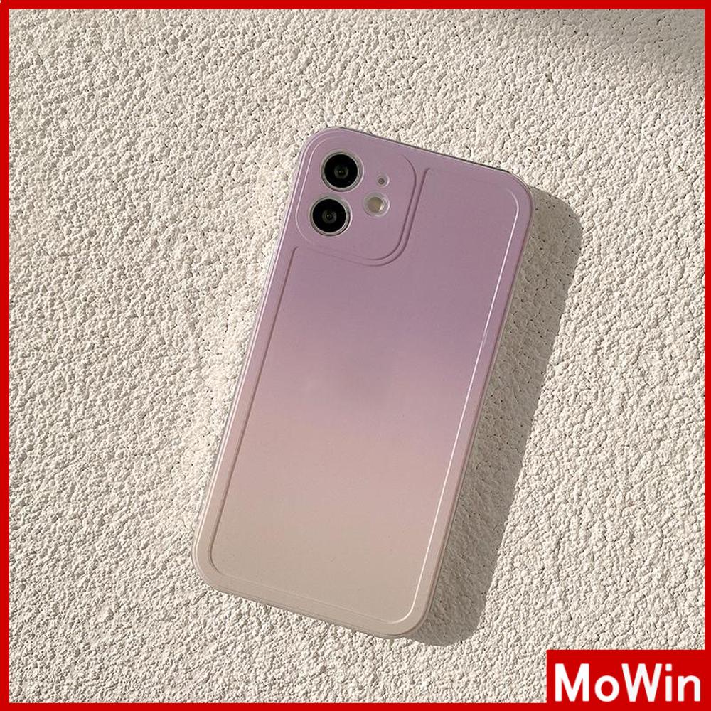 Ốp Điện Thoại Silicon Mềm Bảo Vệ Toàn Diện Camera Chống Sốc Màu Tím Gradient Cho iPhone 13 Pro Max 12 Pro Max 11 7 Plus