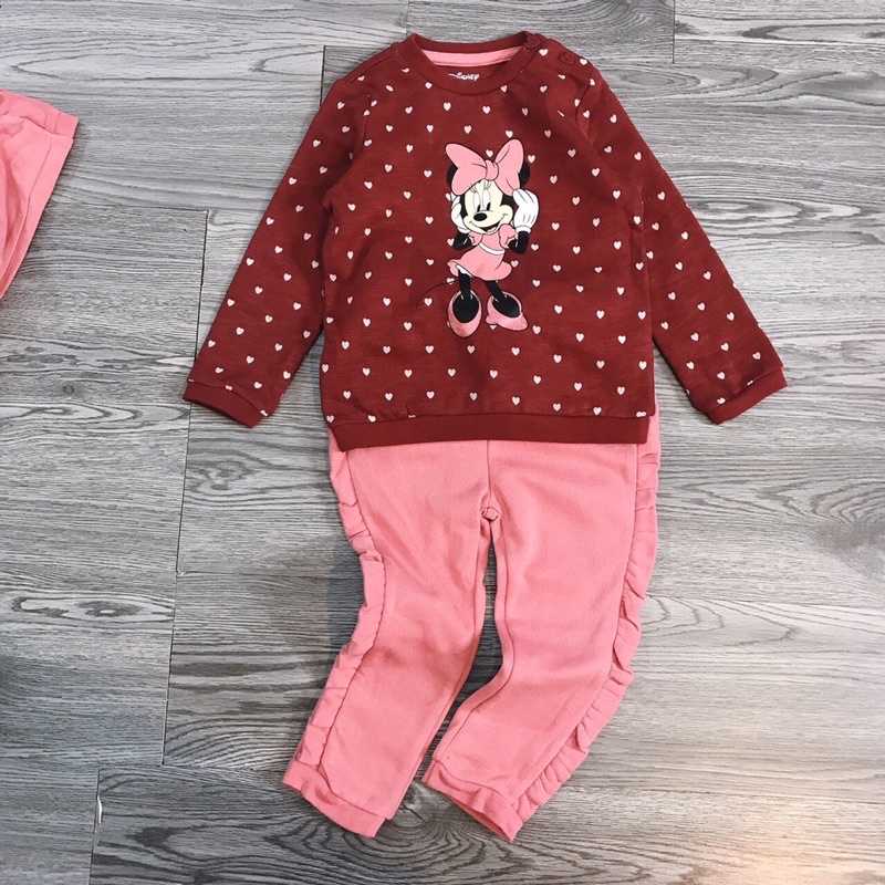 Bộ nỉ xuất dư bé gái hình micky dễ thương