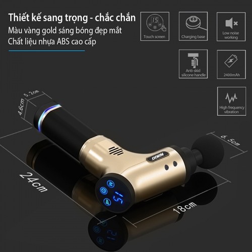 Súng massage gun trị đau mỏi cơ Nhật Bản Nikio NK-171 - Gold - CAO CẤP