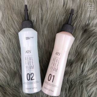  Bộ sản phẩm uốn lạnh bấm phồng chân tóc ATS hàng chính hãng hàn quốc 150ml cặp hồng trắng  