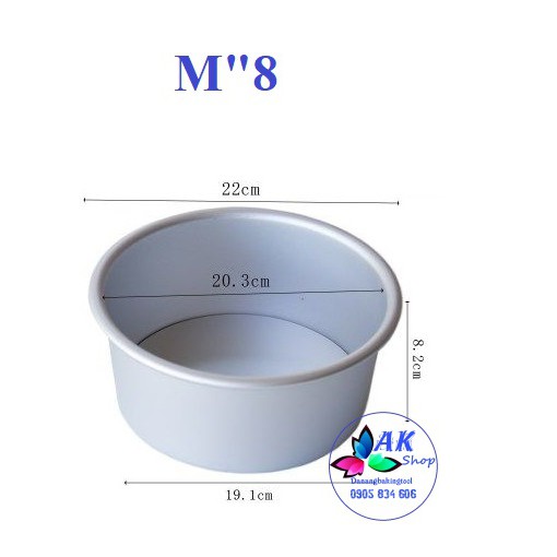KHUÔN TRÒN ĐẾ RỜI M"8IN (20.3CM)