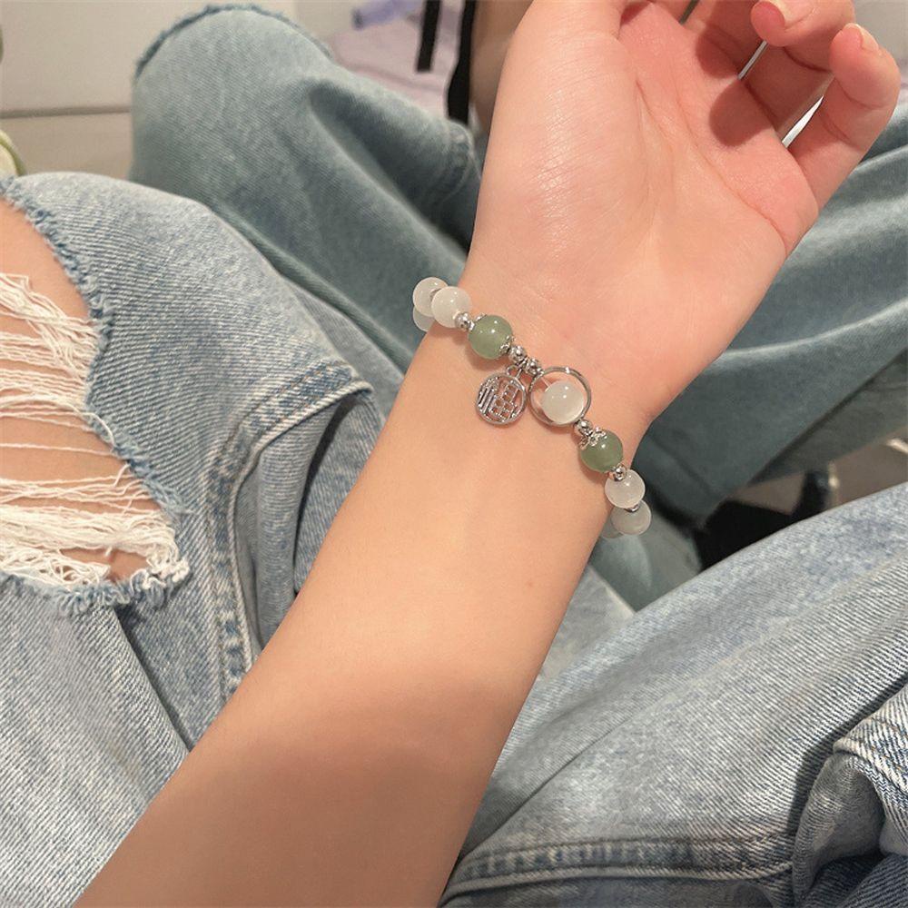 Vòng Tay May Mắn Co Giãn Bằng Hợp Kim Có Thể Điều Chỉnh Phong Cách Trung Hoa Thời Trang