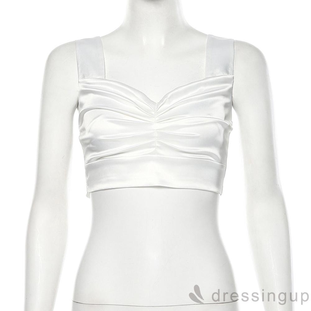 Áo Croptop Sát Nách Cổ Chữ V Thiết Kế Hở Lưng Quyến Rũ