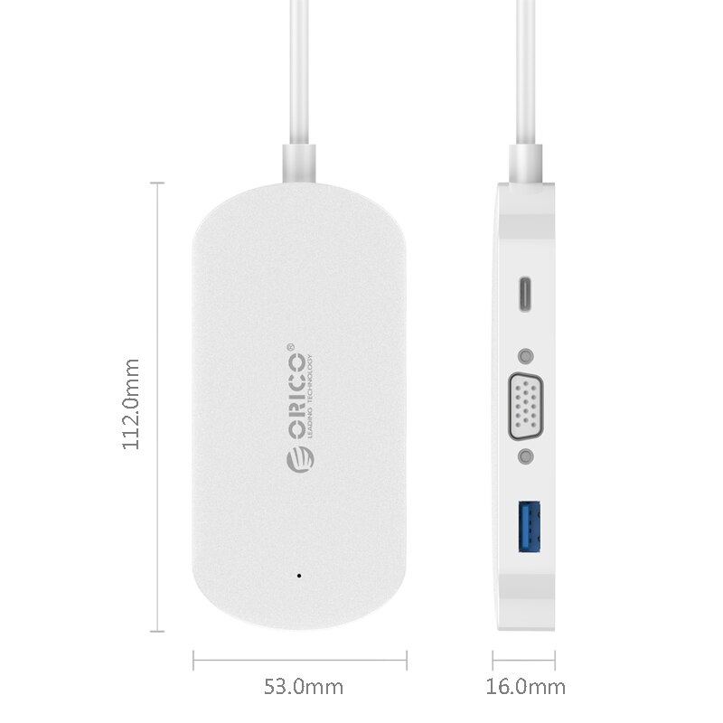 Orico Đầu Chuyển Đổi HUB Type-C Sang VGA / PD USB 3.0 Cho MacBook Samsung (TCV1)