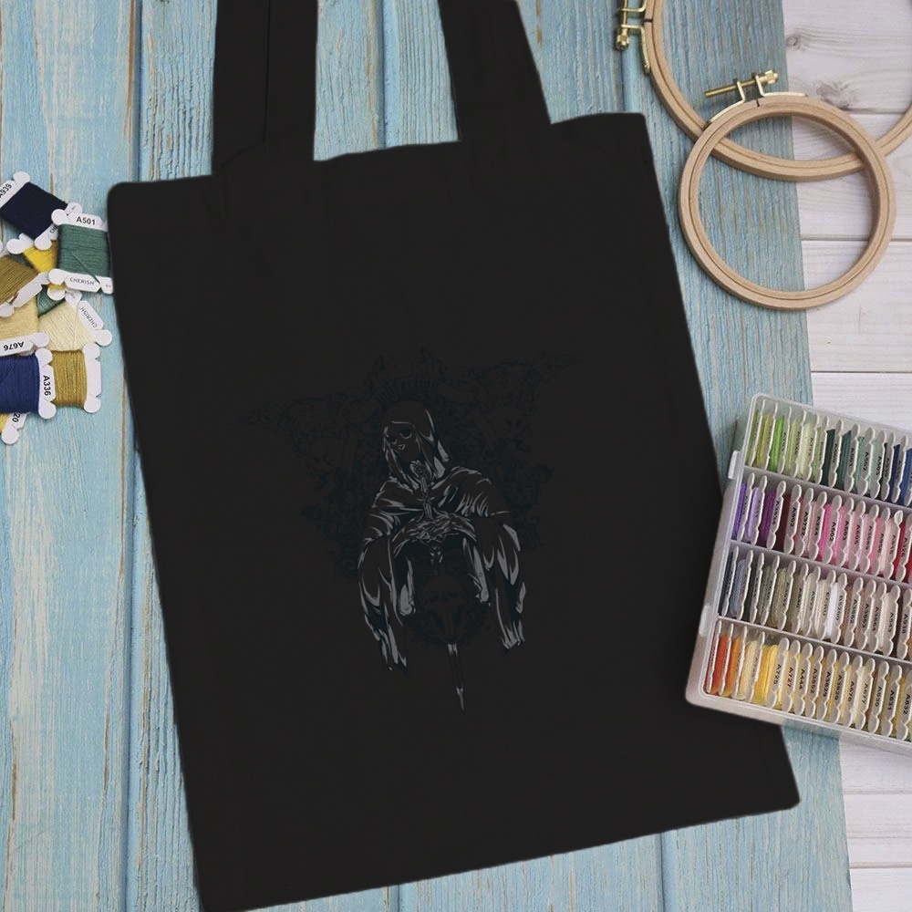Túi vải, túi Tote (màu đen) ART WORK PRO 3 - Mẫu 3 vải canvas dày đẹp cho nữ có khóa miệng đi học đi chơi.
